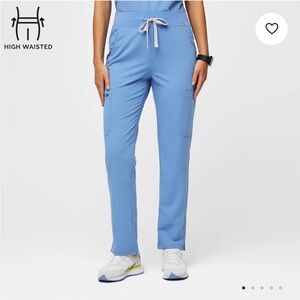 Figs High Waisted Yola Skinny Scrub Pants Ceil Blue S